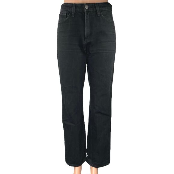 American Apparel Women's Black High Waisted Straight Leg Denim Jeans Size 28 - Picture 1 of 4